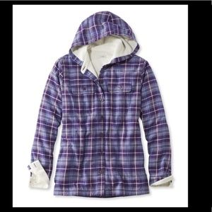 L.L. Bean Fleece-Lined Flannel Hoodie
